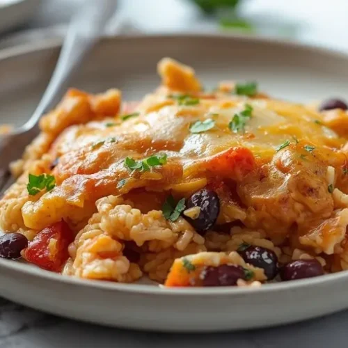 baked chicken enchilada rice casserole recipe