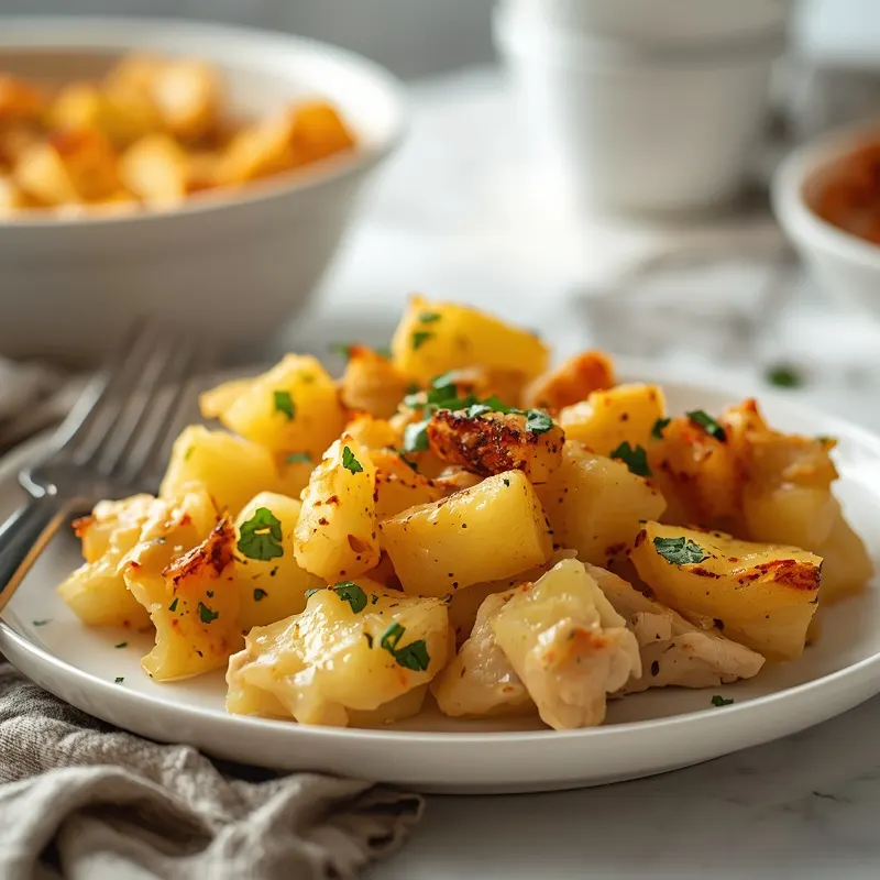 Golden Baked Chicken Ranch Potato Casserole
