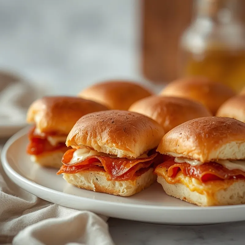 Golden Baked Football Pizza Sliders Golden Baked Football Pizza Sliders