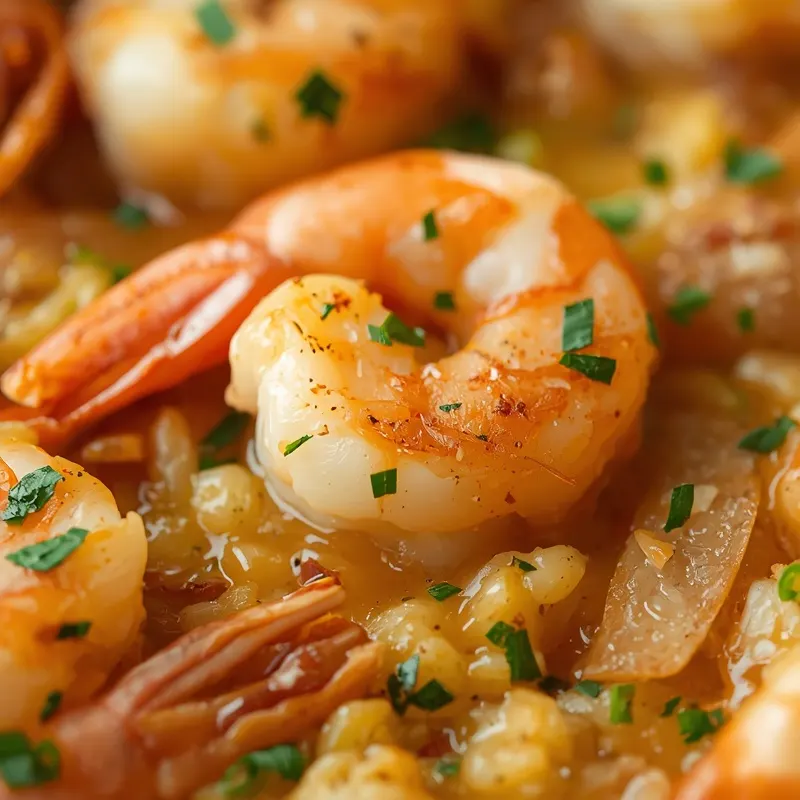 Golden Baked Garlic Butter Shrimp Rice Casserole Golden Baked Garlic Butter Shrimp Rice Casserole