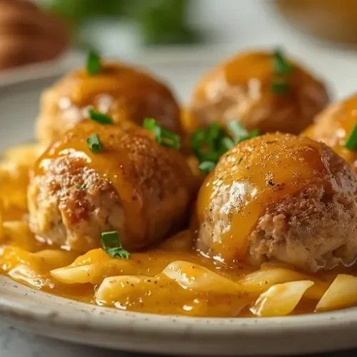 baked honey mustard chicken meatball casserole recipe