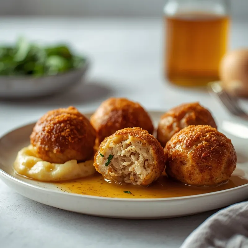 Golden Baked Honey Mustard Chicken Meatball Casserole Golden Baked Honey Mustard Chicken Meatball Casserole