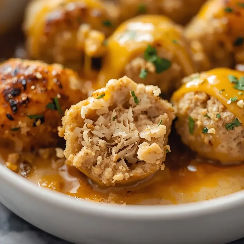 Golden Baked Honey Mustard Chicken Meatball Casserole Golden Baked Honey Mustard Chicken Meatball Casserole