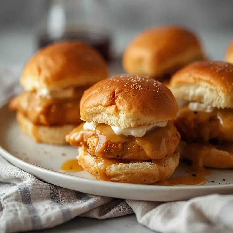 Golden Baked Honey Mustard Chicken Sliders