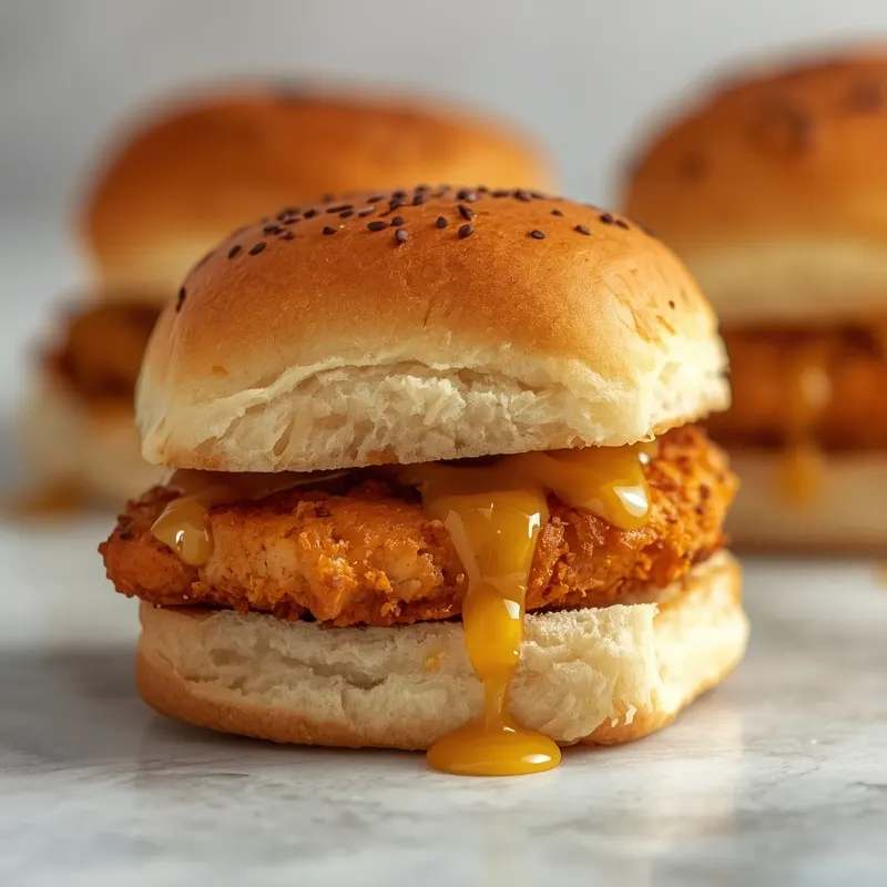 Golden Baked Honey Mustard Chicken Sliders