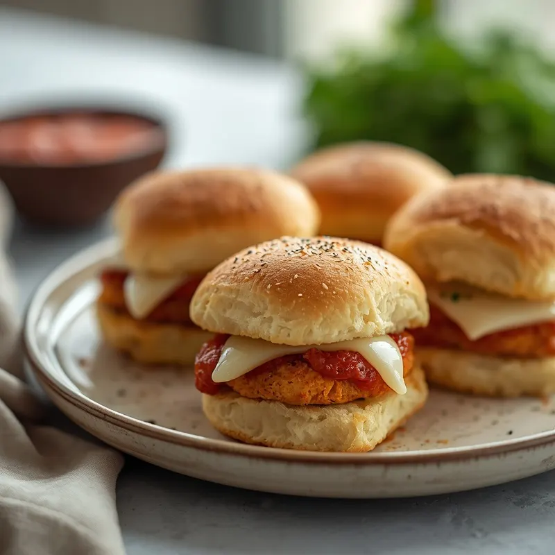 Golden Baked Mini Chicken Parmesan Sliders