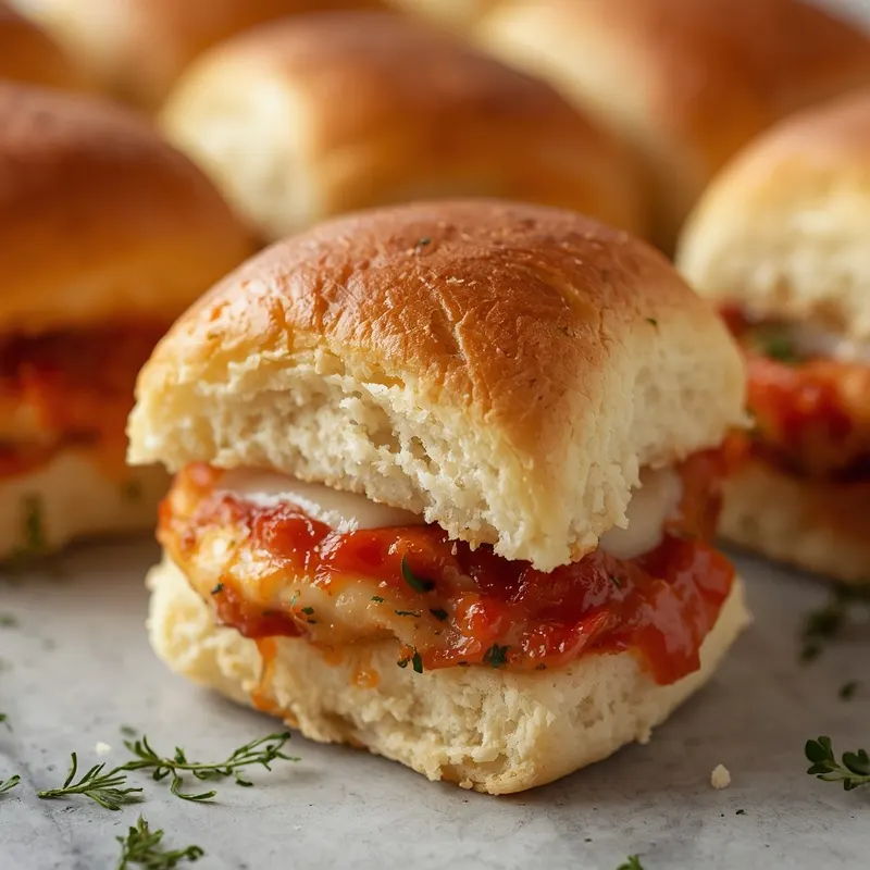 Golden Baked Mini Chicken Parmesan Sliders