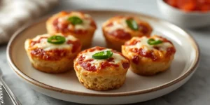 Golden Baked Mini Veggie Pizza Cups