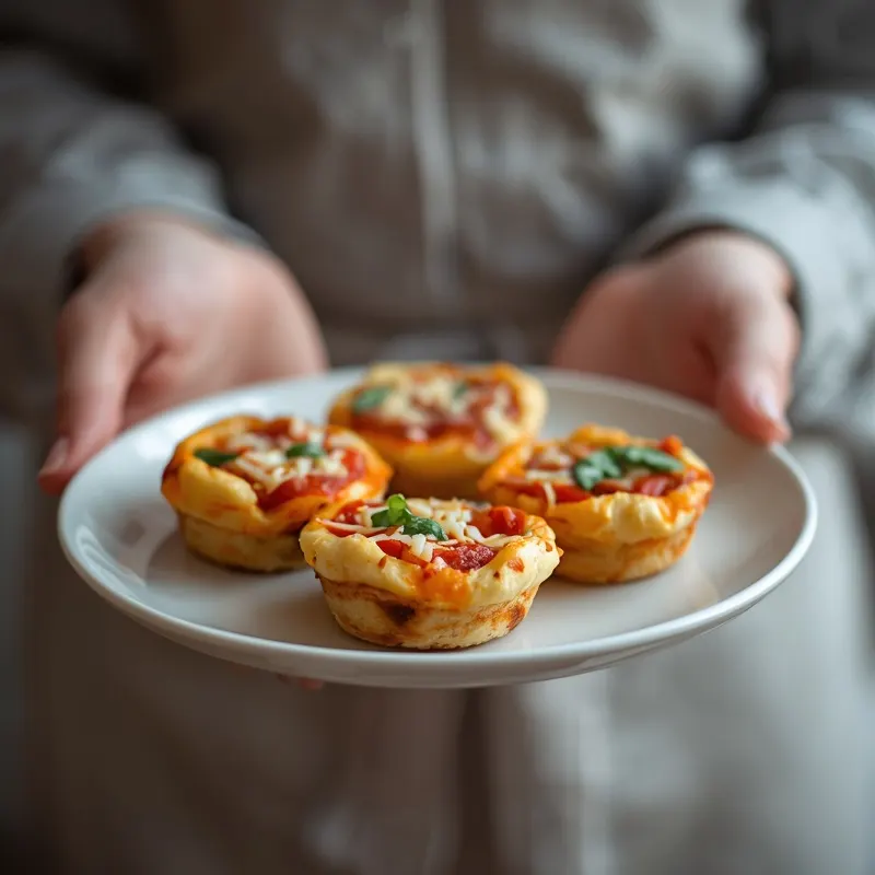 Golden Baked Mini Veggie Pizza Cups