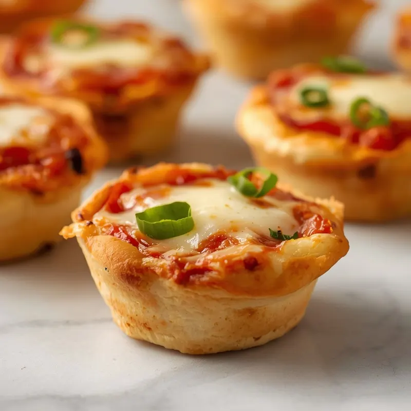 Golden Baked Mini Veggie Pizza Cups