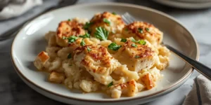 Golden Baked Parmesan Ranch Chicken Casserole