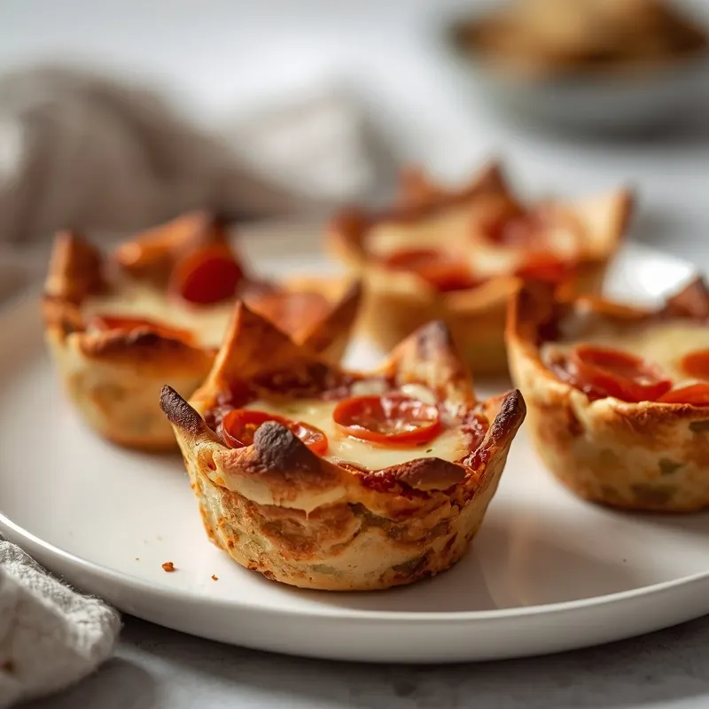 Golden Baked Pizza Casserole Cups