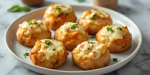 Golden Baked White Garlic Chicken Pizza Bites