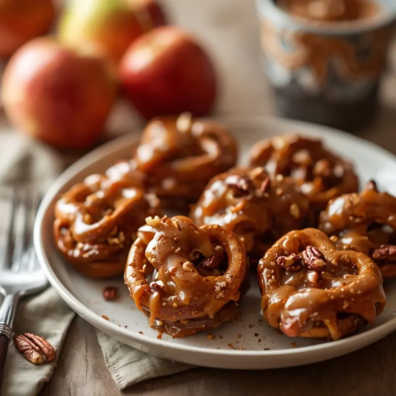 Crunchy Caramel Apple Pretzel Snacks with Gooey Caramel Crunchy Caramel Apple Pretzel Snacks with Gooey Caramel