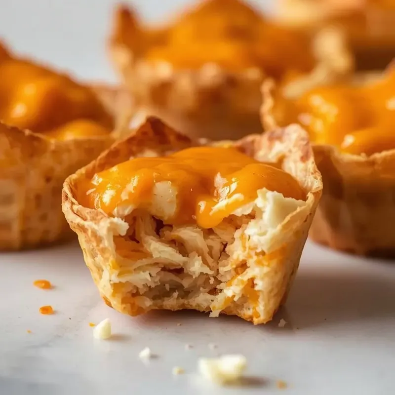 Golden Cheesy Buffalo Chicken Wonton Cups Golden Cheesy Buffalo Chicken Wonton Cups