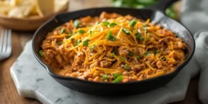 Loaded Cheesy Chicken Nacho Skillet Dip