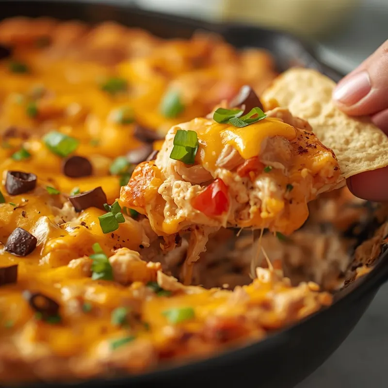 Loaded Cheesy Chicken Nacho Skillet Dip Loaded Cheesy Chicken Nacho Skillet Dip
