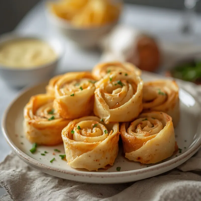 Cheesy Chicken Ranch Pinwheel Roll Ups