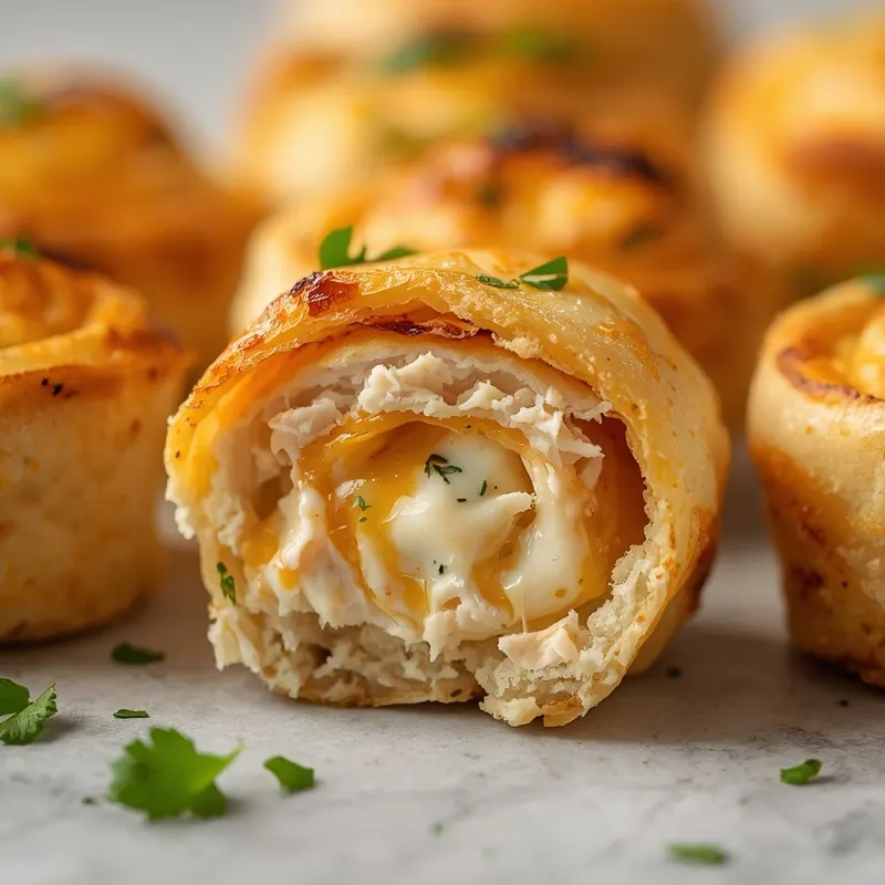 Cheesy Chicken Ranch Pinwheel Roll Ups