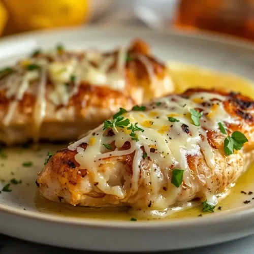 cheesy lemon garlic chicken bake recipe