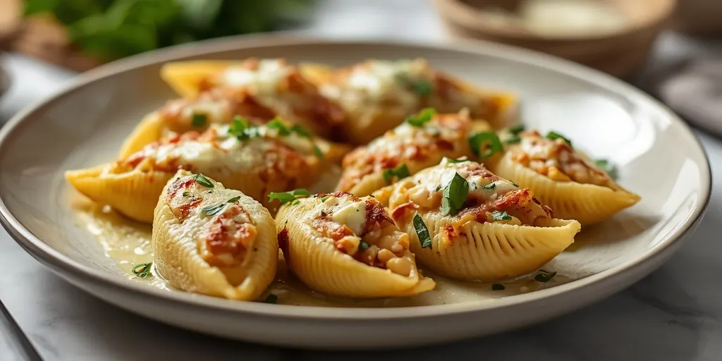 cheesy white bean stuffed shells recipe