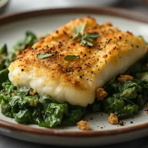 cod spinach parmesan gratin recipe