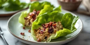 Fresh Cranberry Pecan Chicken Salad Lettuce Cups