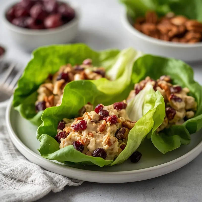 Fresh Cranberry Pecan Chicken Salad Lettuce Cups Fresh Cranberry Pecan Chicken Salad Lettuce Cups