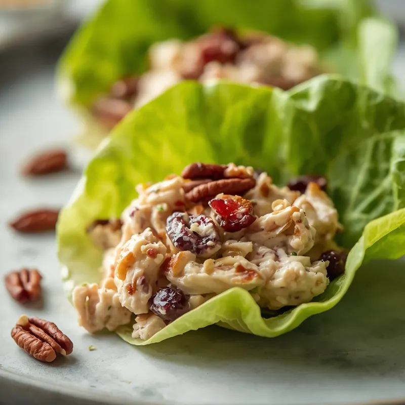 Fresh Cranberry Pecan Chicken Salad Lettuce Cups Fresh Cranberry Pecan Chicken Salad Lettuce Cups