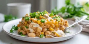 Creamy White Bean Chicken Chili Casserole