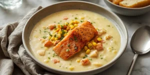 Hearty Creamy Salmon Corn Chowder