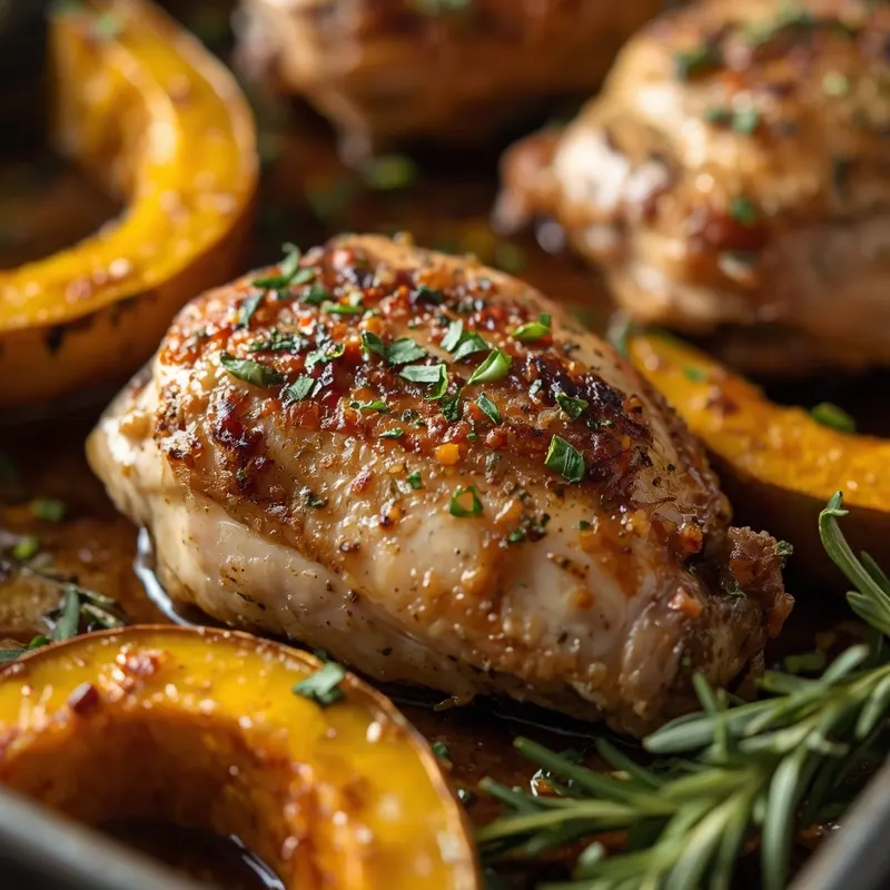 Golden Garlic Herb Chicken and Acorn Squash Sheet Pan Golden Garlic Herb Chicken and Acorn Squash Sheet Pan