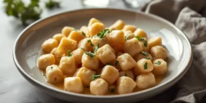 Creamy Garlic Parmesan White Bean Gnocchi Skillet