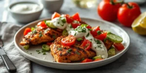 Colorful Greek Chicken Gyro Meal Prep Boxes