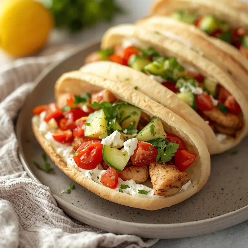 Colorful Greek Chicken Gyro Meal Prep Boxes