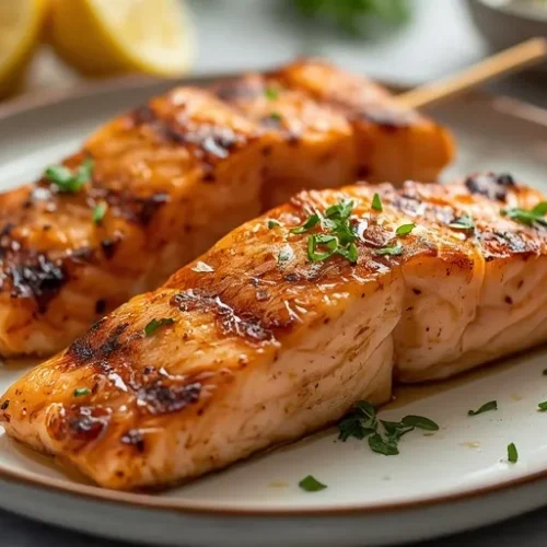 grilled honey garlic salmon skewers recipe