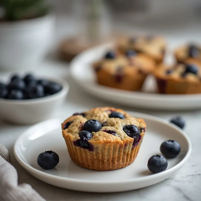Golden Healthy Blueberry Yogurt Muffin Cups