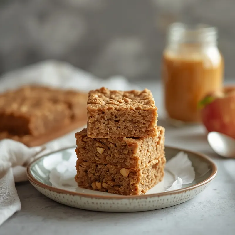 Golden Healthy Peanut Butter Apple Oatmeal Bars