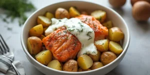 Colorful Lemon Dill Salmon Potato Bowls