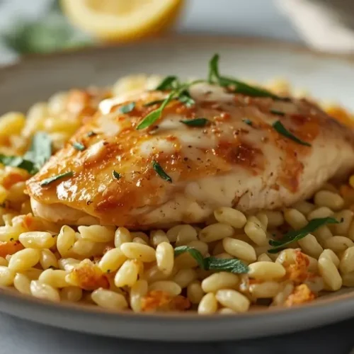 lemon sage chicken orzo bake recipe