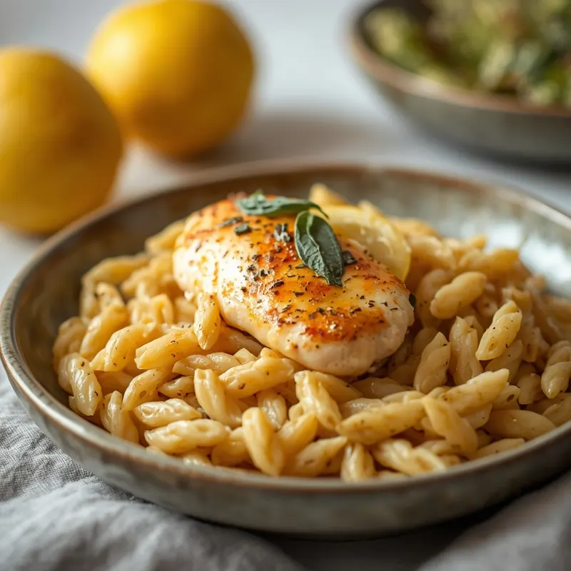Golden Lemon Sage Chicken Orzo Bake Golden Lemon Sage Chicken Orzo Bake