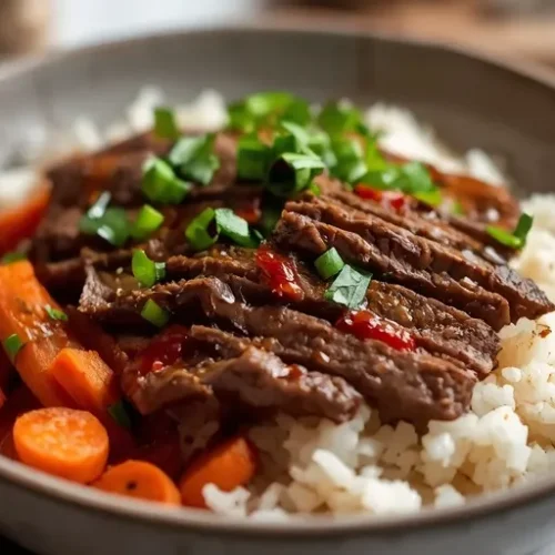 maple chili beef rice bowls with roasted carrots recipe