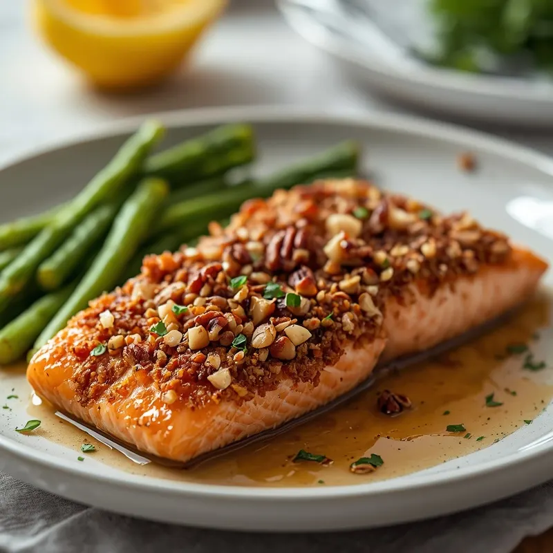Crispy Maple Pecan Crusted Salmon Crispy Maple Pecan Crusted Salmon