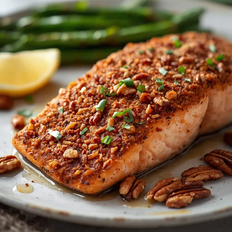 Crispy Maple Pecan Crusted Salmon Crispy Maple Pecan Crusted Salmon