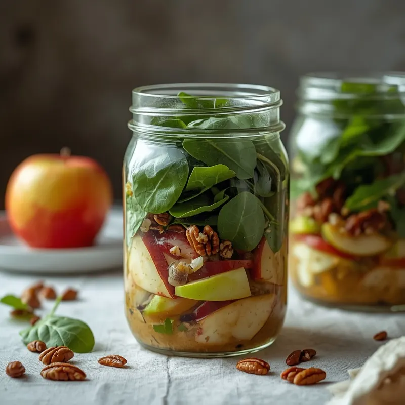 Colorful Meal Prep Apple Pecan Spinach Salad Jars Colorful Meal Prep Apple Pecan Spinach Salad Jars