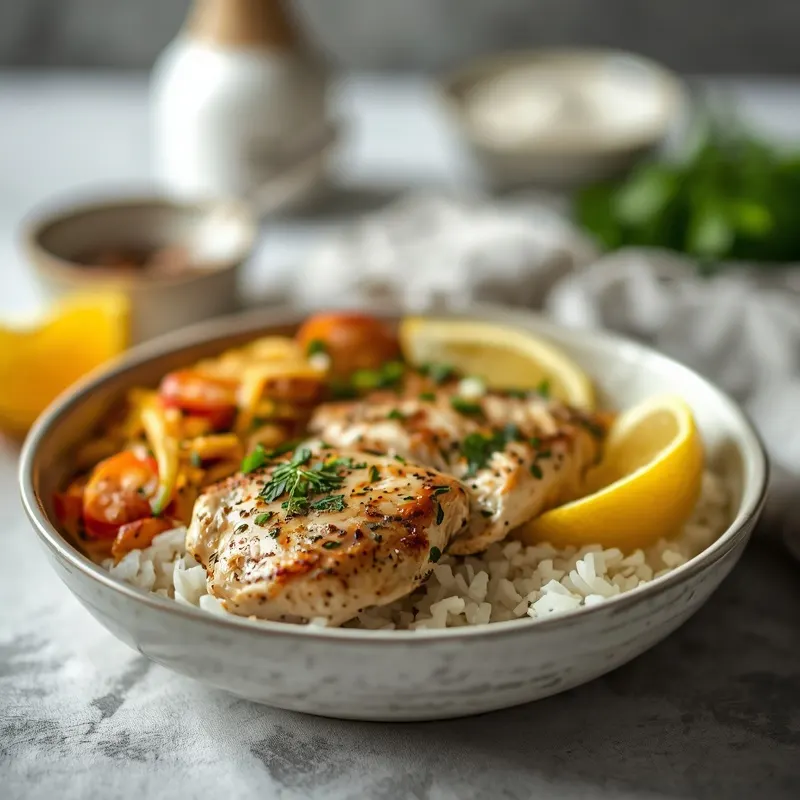 Colorful Meal Prep Chicken Lemon Dill Rice Bowls Colorful Meal Prep Chicken Lemon Dill Rice Bowls