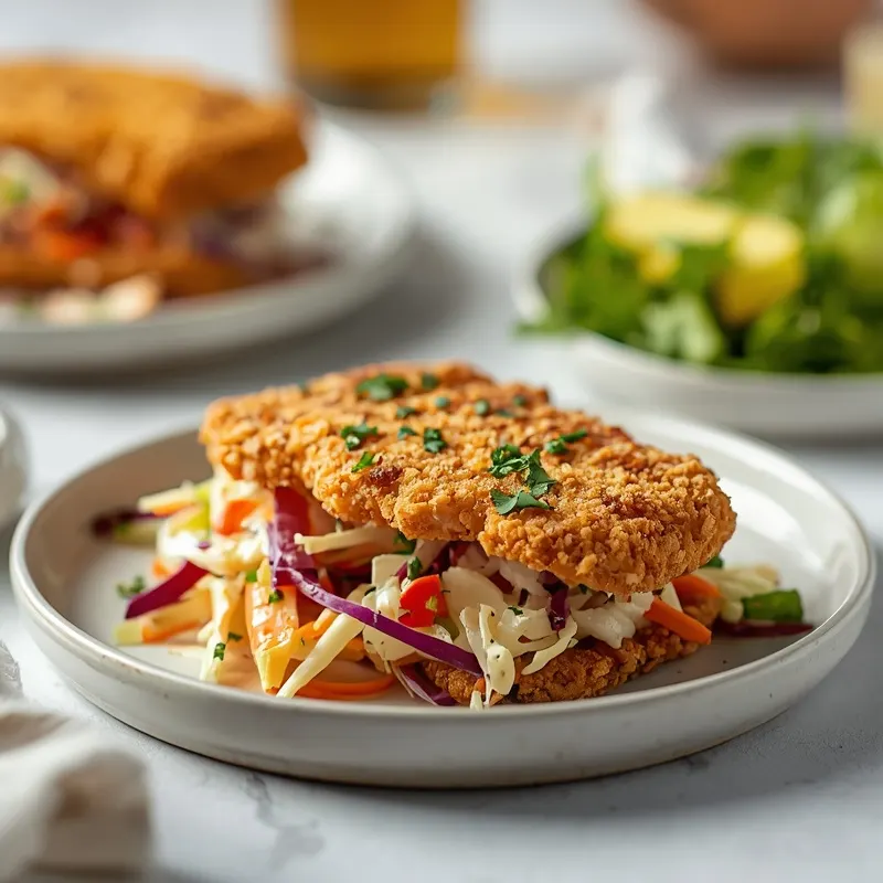 Colorful Meal Prep Cod Sandwich Slaw Boxes