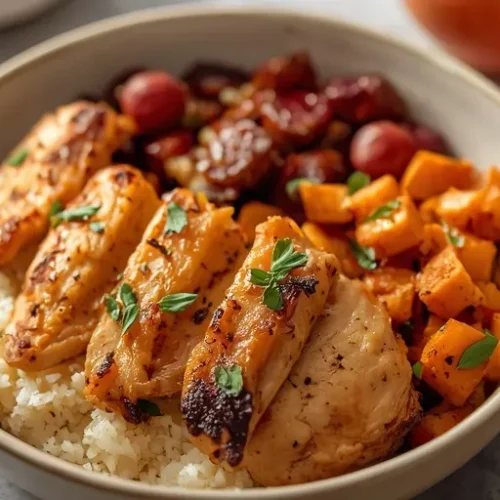 meal prep fall harvest chicken bowls recipe
