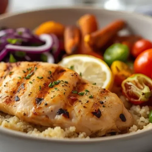 meal prep garlic herb chicken quinoa bowls recipe