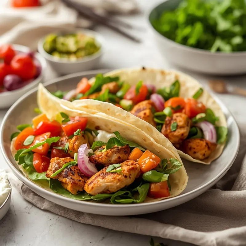 Colorful Meal Prep Greek Chicken Wrap Bowls